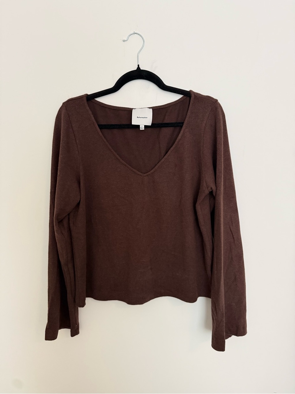 Reformation, Mabel Knit Top, Brown, Size S - Picture 3 of 8